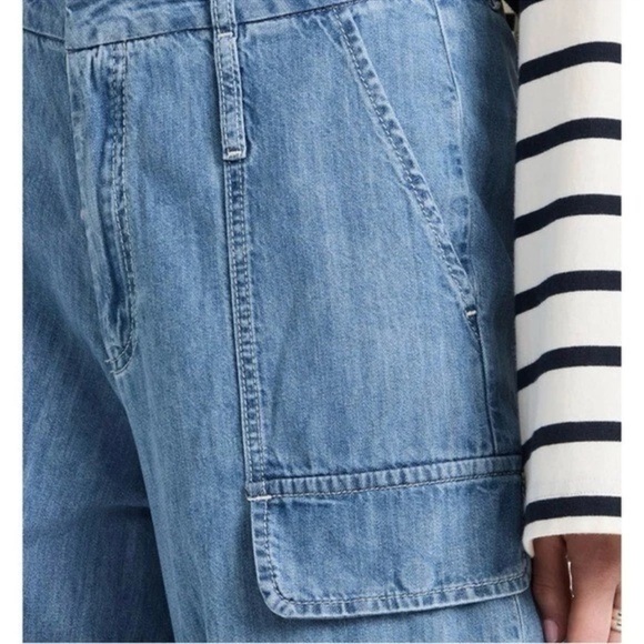 Frame Denim High Rise Straight Leg Utility Jeans in Acapella Wash Size 27 - Picture 5 of 13